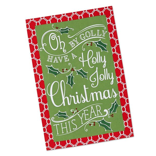Holly Jolly Christmas Printed Dishtowel