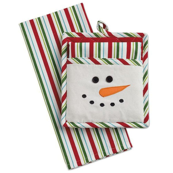 Snowman Potholder w/ Dishtowel Gift Set