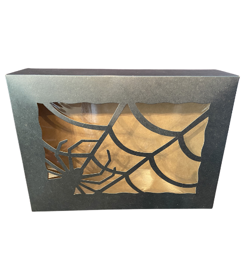 Black Cookie Box with Spider Web Window
