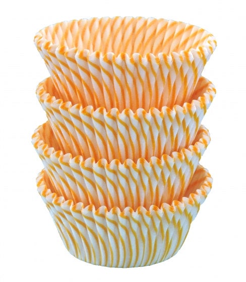 Yellow Stripped Baking Cups - Package of approximately 50.