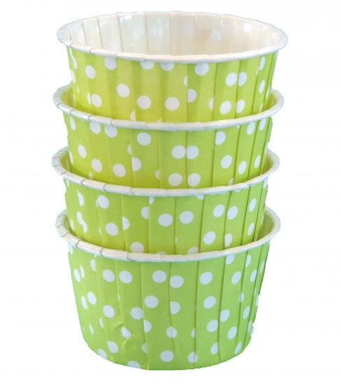 Lime Green Polka Dot Nut Cups-Lime Green Candy/Nut Cups are perfect for filling with candy, nuts or other snacks.