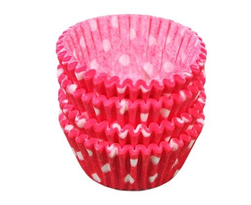 Red Polka Dot Baking Cups - Standard & Mini Sizes available
