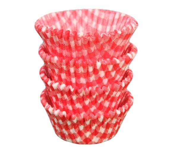 Red Gingham Baking Cups - Standard Size