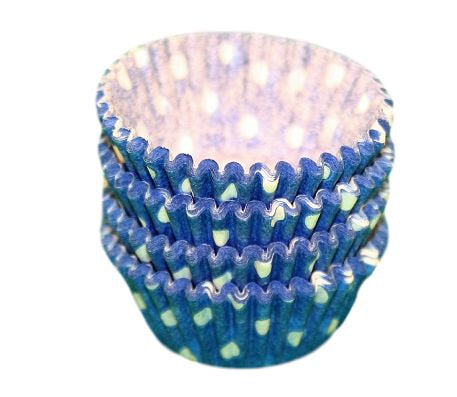Blue Polka Dot Baking Cups - Mini