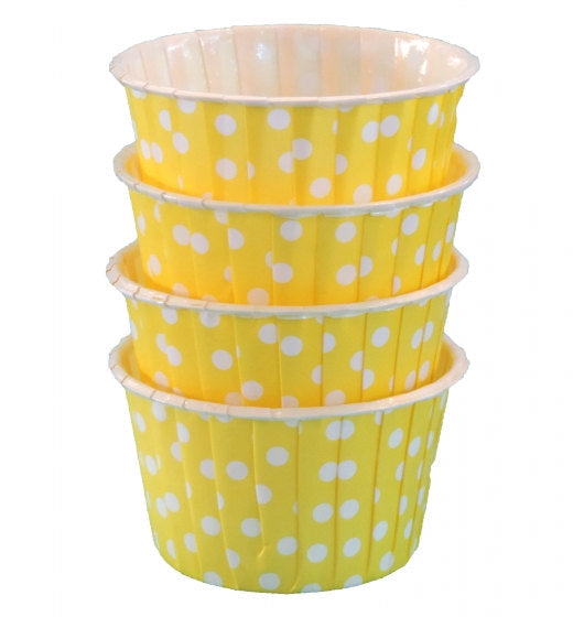 Yellow Polka Dot Candy Cups-Yellow Candy/Nut Cups are perfect for filling with candy, nuts or other snacks.