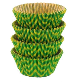 Green and Lime Green Chevron Baking Cups - Standard Size