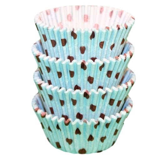 Blue with Brown Polka Dot Baking Cups - Standard