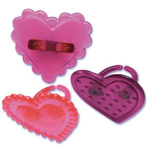 Heart Jewel Rings are cute added to your Valentine's Day treats.