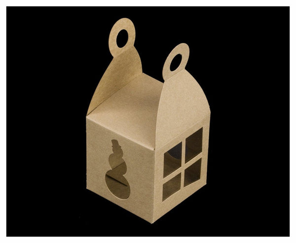 Holiday Favor Box with Window - Kraft Brown