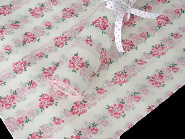 Rose Patterened Wax Paper Sheets