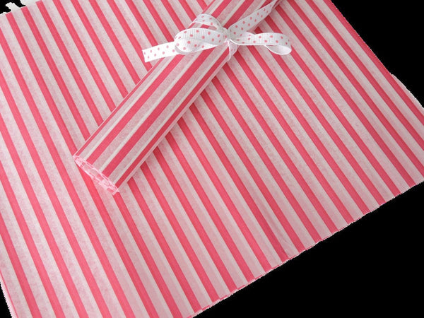 Red Stripe Patterened Wax Paper Sheets