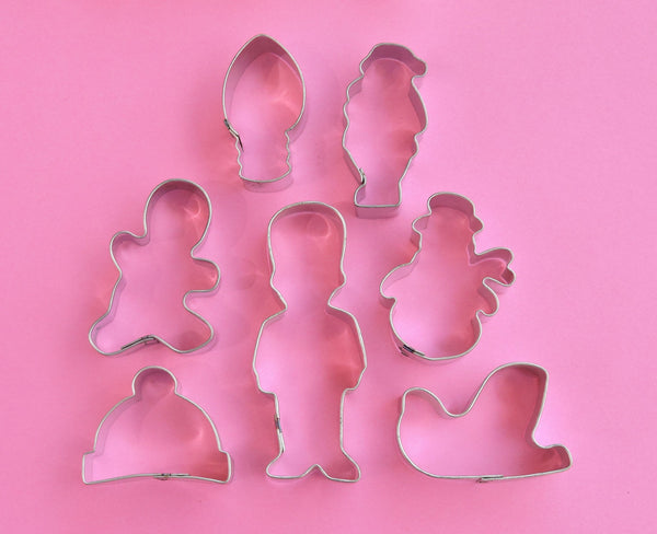 Merry and Bright Mini Cookie Cutter Set-Set of 7 holiday mini cookie cutters