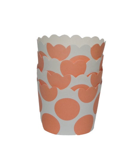 Coral Dot Small Baking Cups