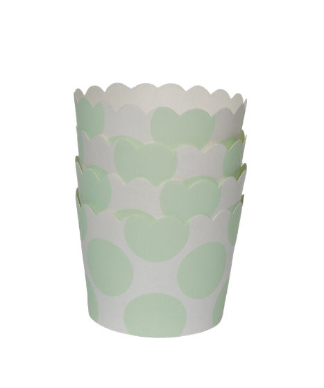 Mint Green Dot Small Baking Cups