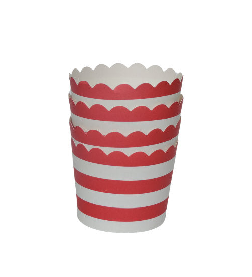 Red Stripe Baking Cups