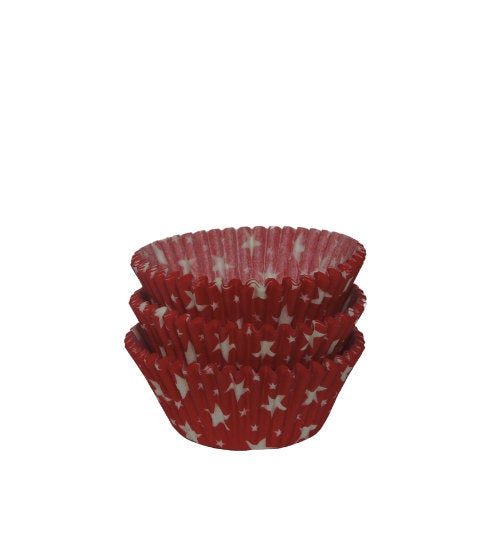 Red with White Stars Baking Cups