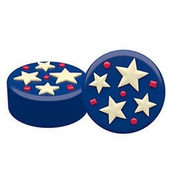 Party Stars Oreo Cookie Mold-Make your own chocolate covered Oreos with the 6 Cavity Party Stars Cookie Mold.