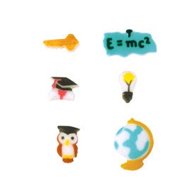 Mini Edible Graduation Sugar Dec Ons-Set includes 12 adorable mini graduation shaped Dec Ons.