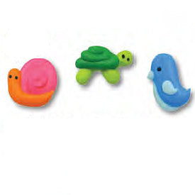 Lil Creature Royal Icing Assortment-Come package in a set of 12 4 snails, 4 turtles, and 4 blue birds.