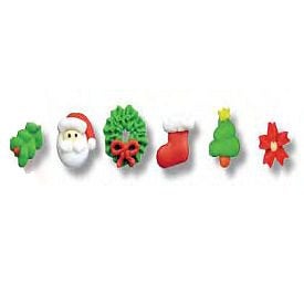 Tiny Edible Royal Icing Christmas Assortment-Use icing to attach tiny dec ons to homemade or store bought cookies, brownies and cupcakes.