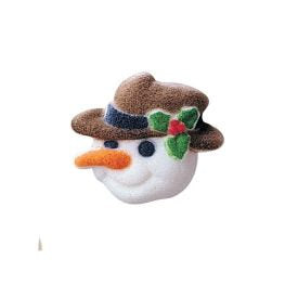 Snowman Edible Sugar Dec On-Add these cute Snowman Head Sugar Dec-ons to your wintery cupcake treats.