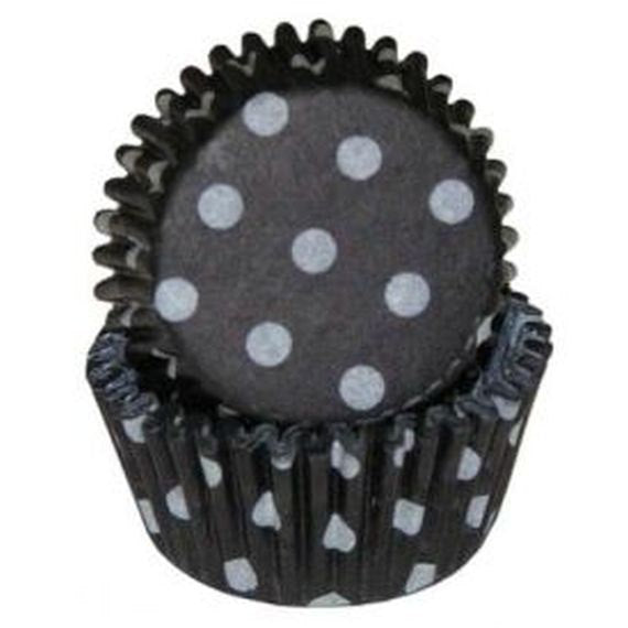 Black with White Polka Dots Standard Baking Cups