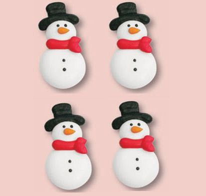 Standing Snowman Edibles-Set of 12 snowmen royal icing dec ons.