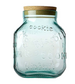 Italian Recycled Green Biscotto Glass Cookie Jar