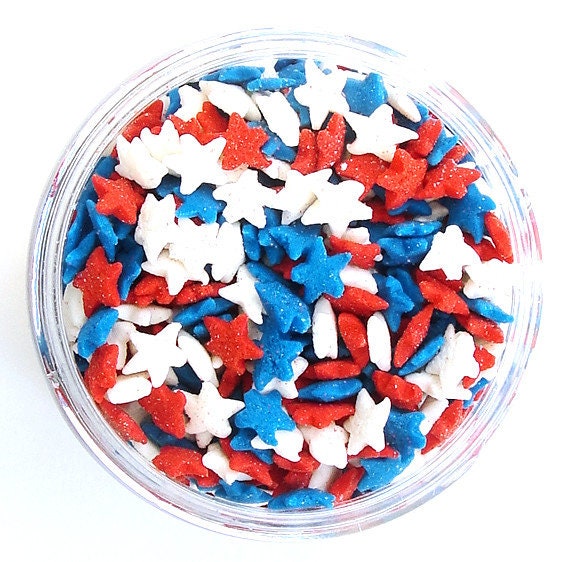 Red, White and Blue Star Sprinkles - Bulk