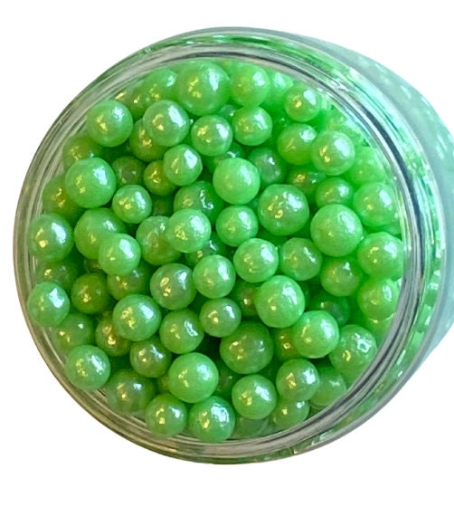 Lime Green Pearl Beads - Bulk