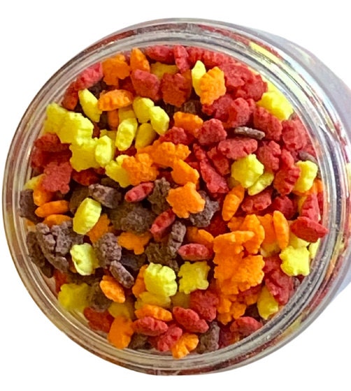 Mini Fall Leaf Sprinkles - Bulk