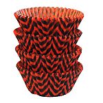 Chevron Stripe Black and Orange Baking Cups