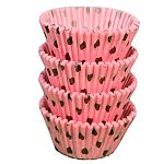 Pink with Brown Polka Dot Baking Cups