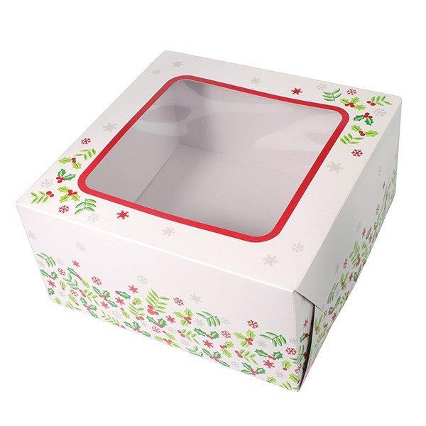 Holly Square Cake Box
