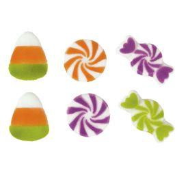 Halloween Candy Edible Sugar Dec-ons-Add these colorful Halloween Candy Sugar Dec-ons to your Halloween Treats.